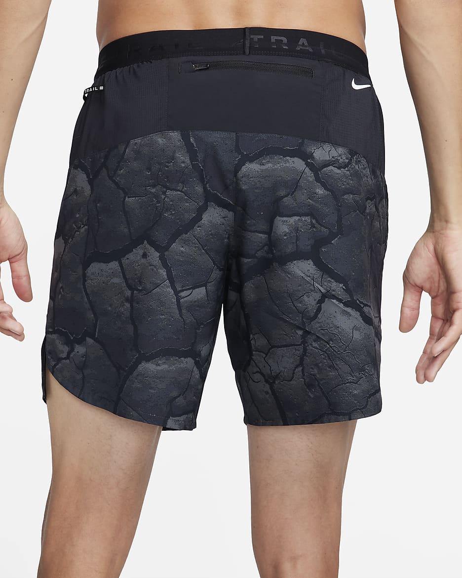 Nike Dri FIT Stride Men s 18cm approx. Brief Lined Printed Running Shorts. Nike CA